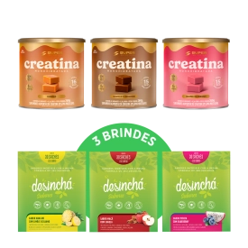 Compre 03 Caramelos de Creatina, Ganhe 03 Desinchá Sabores