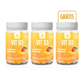  kit 3 Gummy Vit D3 Sunshine Sabor Manga 30 gomas